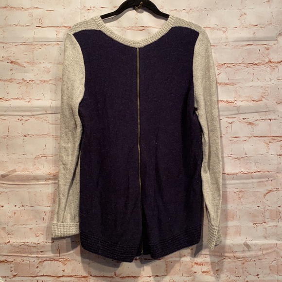 Madewell back zip hi low pullover sweater M grey - Picture 7 of 11